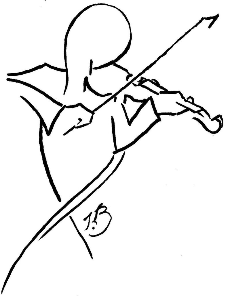 Violoniste, dessin de JL Blivet